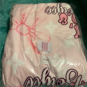 Pink and White Graphic Blanket